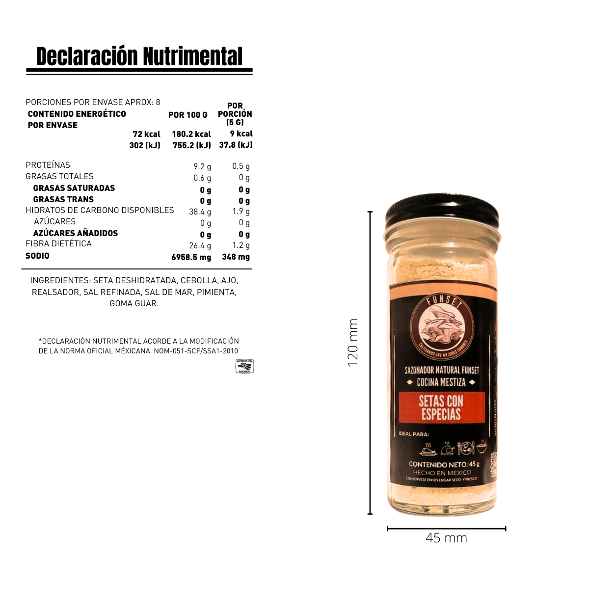 SAZONADOR GOURMET NATURAL SETAS CON ESPECIAS 65 GR