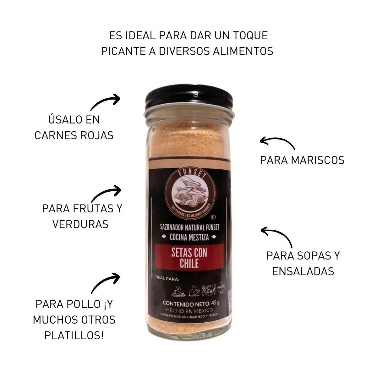 SAZONADOR GOURMET NATURAL SETAS CON CHILES 60 GR