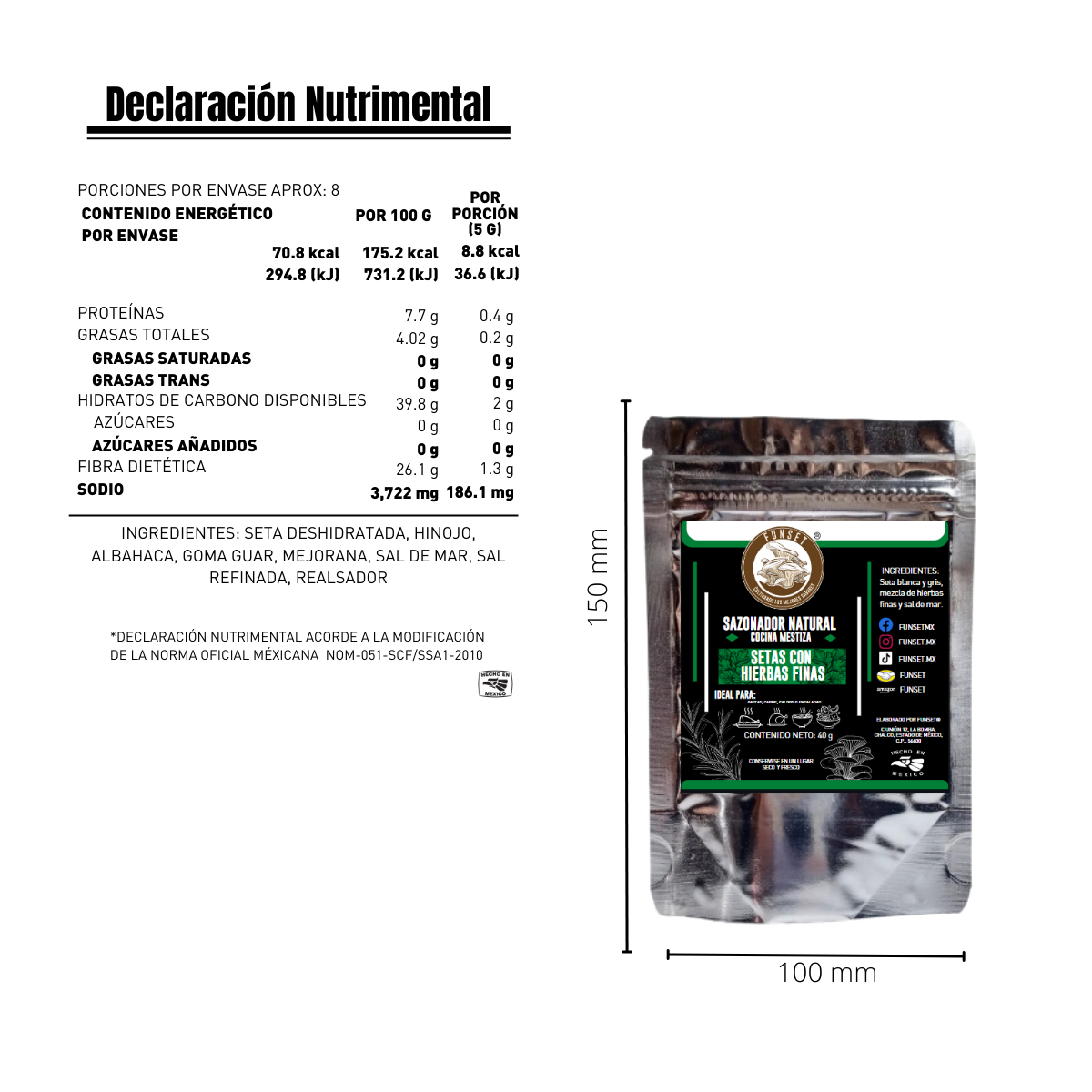 Sazonadores Naturales de Setas (40g-55g) - FUNSET®