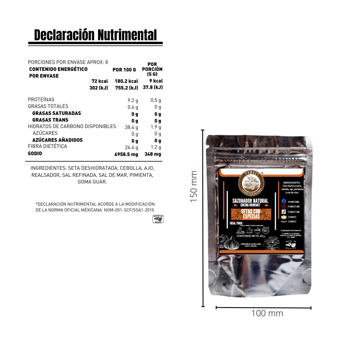 Sazonadores Naturales de Setas (40g-55g) - FUNSET®