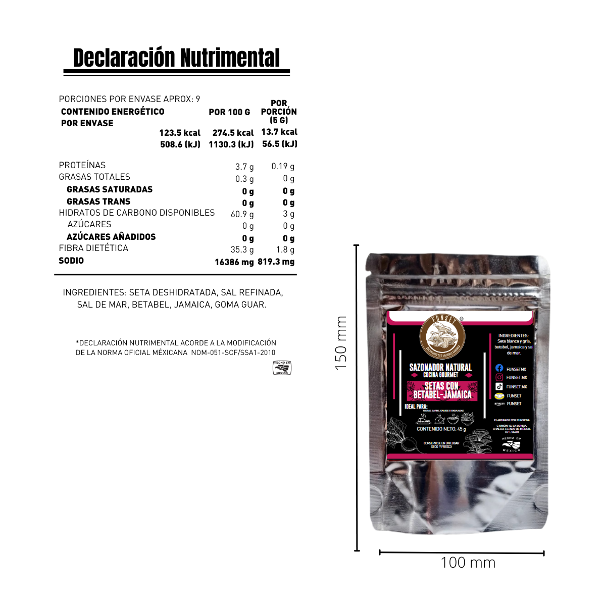 Sazonadores Naturales de Setas (40g-55g) - FUNSET®