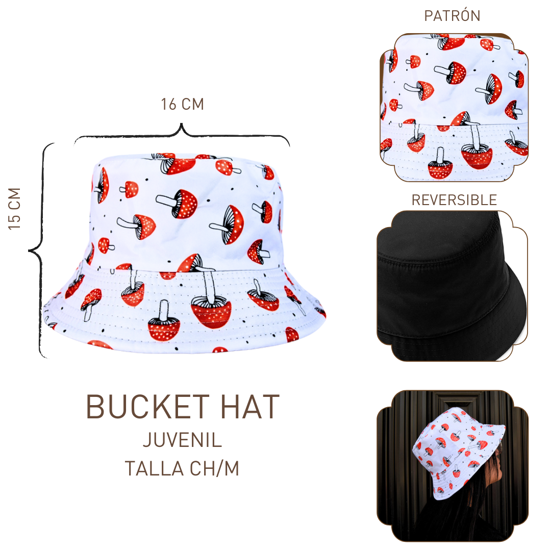 BUCKET HAT RED MUSHRROOM