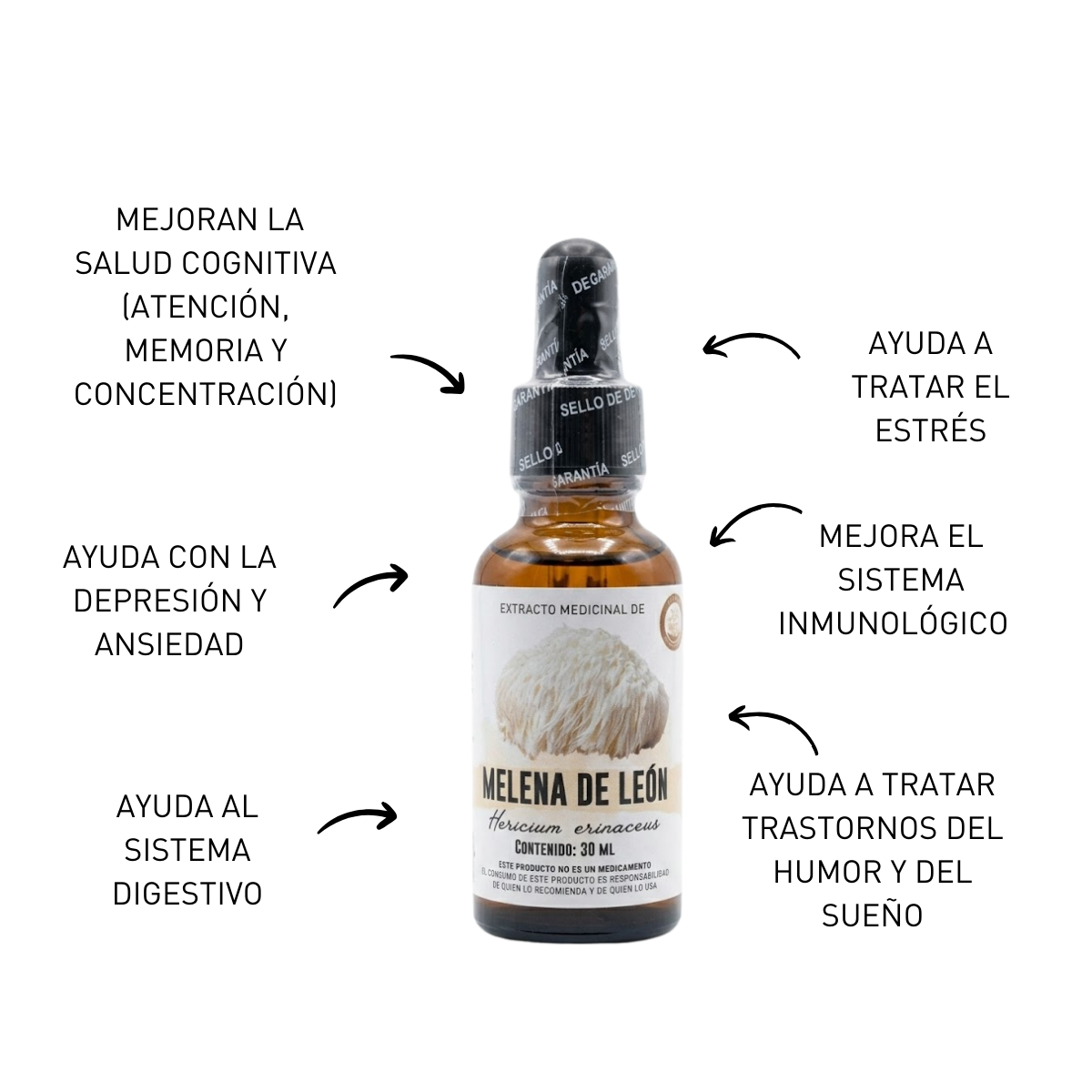 Extracto Melena De León 98% Concentración Memoria Funset 30ml