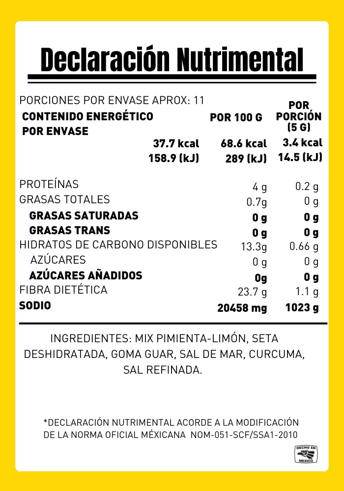 SAZONADOR NATURAL SETAS CON PIMIENTA LIMÓN