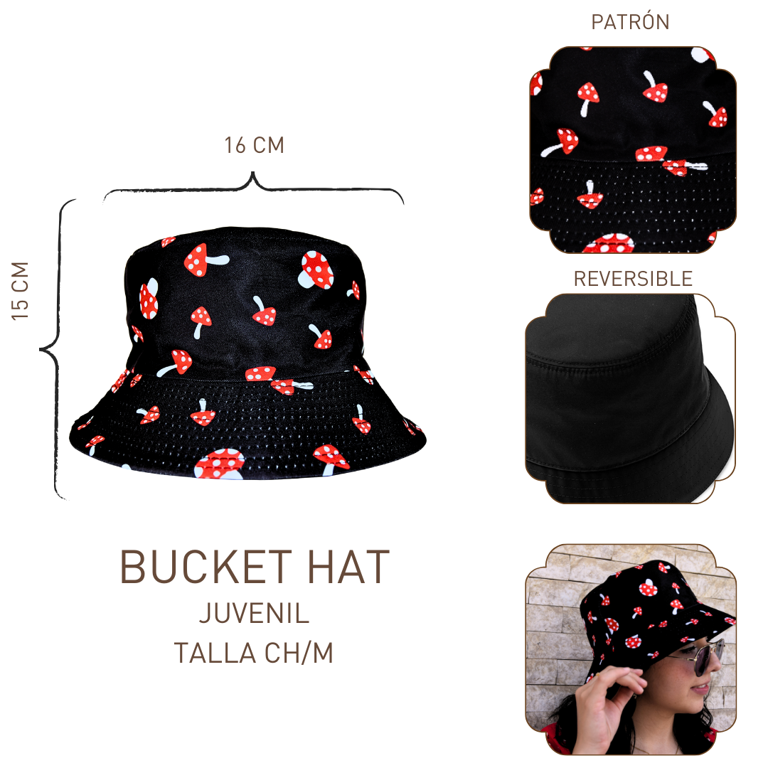 BUCKET HAT RED MUSHRROOM