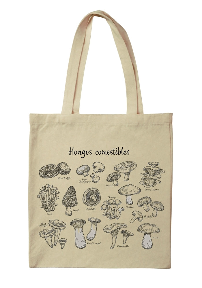 TOTE BAG DE MEZCLILLA ECOLOGICA DISEÑO HONGOS