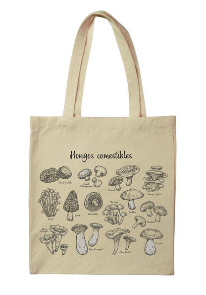 TOTE BAG DE MEZCLILLA ECOLOGICA DISEÑO HONGOS