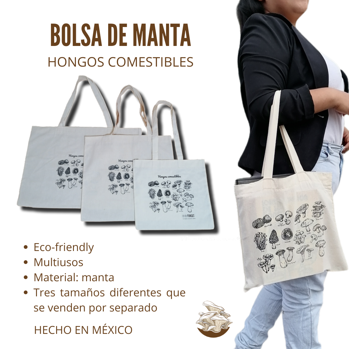 TOTE BAG COLECCIÓN HONGOS COMESTIBLES